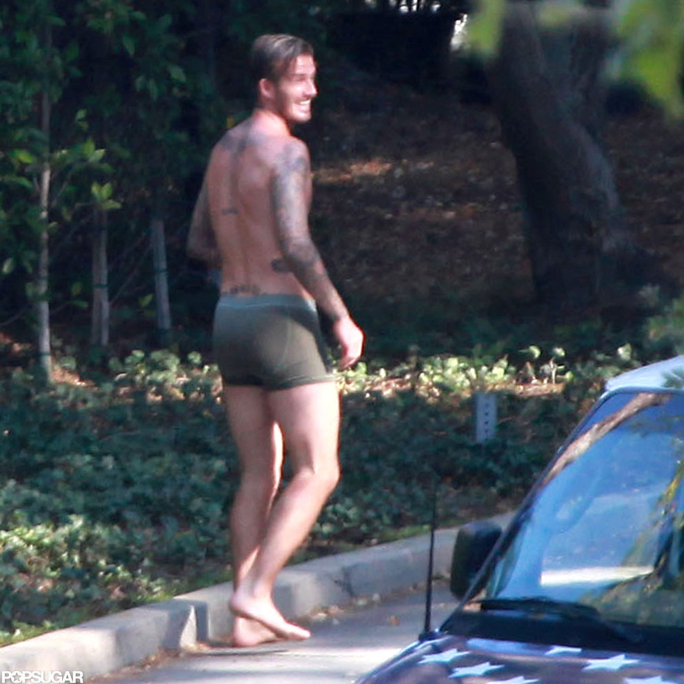David Beckham was in his underwear. David Beckham was in his underwear.