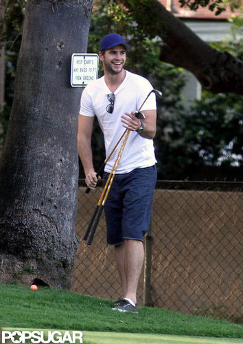 Liam Hemsworth went golfing in LA with friends in April 2012.
Liam Hemsworth went golfing in LA with friends in April 2012.