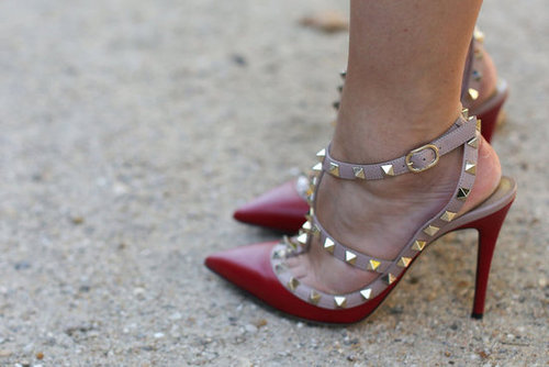 Valentino's heels married edgy studs with the posh appeal of a ladylike pump.
Valentino's heels married edgy studs with the posh appeal of a ladylike pump.