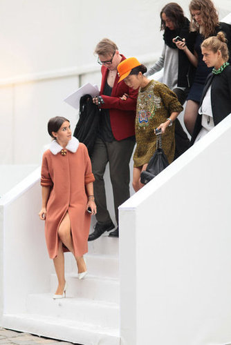 Miroslava Duma led a stylish pack outside of the shows.
Miroslava Duma led a stylish pack outside of the shows.