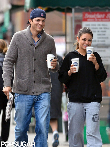Ashton and His Sexy Girlfriend, Mila, Share a Smiley Coffee Date Ashton and His Sexy Girlfriend, Mila, Share a Smiley Coffee Date