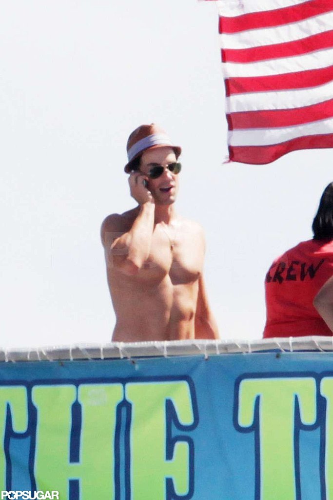 Matt Bomer talked on the phone between scenes on the Florida set of Magic Mike in October 2011.
Matt Bomer talked on the phone between scenes on the Florida set of Magic Mike in October 2011.
