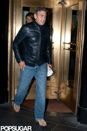 George Clooney and Stacey Keibler stepped out in NYC.
George Clooney and Stacey Keibler stepped out in NYC.