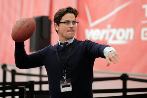 Matt Bomer tried for a touchdown at a pre-Super Bowl event held in Indianapolis, IN, in February 2012.
Matt Bomer tried for a touchdown at a pre-Super Bowl event held in Indianapolis, IN, in February 2012.