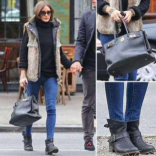 Olivia Palermo Wearing Fur Vest in NYC