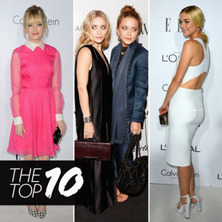 Top Ten Best Dressed Celebrity Looks This Week: Mary-Kate & Ashley, Jaime King White Dress, Emma Stone Pink Dress ,