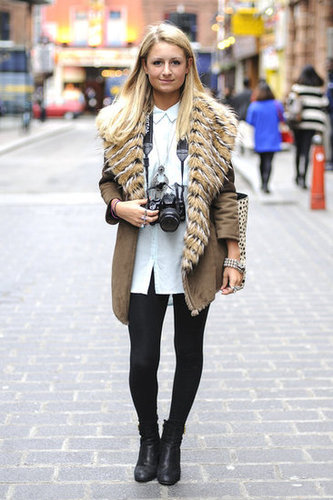 Just one great piece can be all the cozy, statement making you need. This fur-collared jacket warmed up a classic button-down and skinny bottoms.
Just one great piece can be all the cozy, statement making you need. This fur-collared jacket warmed up a classic button-down and skinny bottoms.