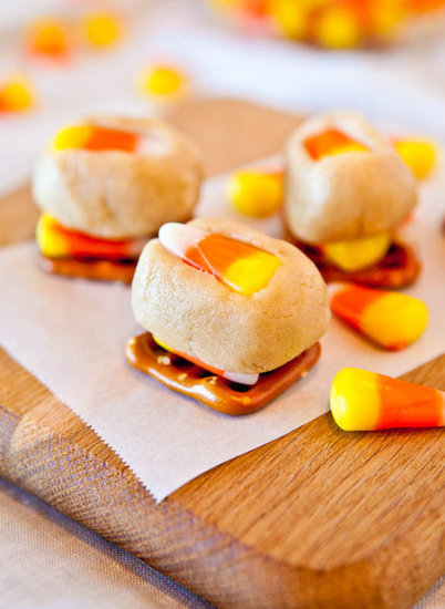 Candy Corn Cookie Dough Pretzel Bites