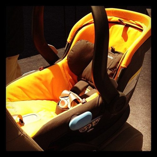 UppaBaby introduced its first car seat, the Mesa. The infant seat is only 10.5 pounds and uses a smart secure base that is beyond easy to install (trust me, I tried it and it was simple). With a no-rethread harness, it is easy to adjust, too. The base is solid so it won't tear up car interiors. It is also optimized for preemies with a wedge that better positions babies under 11 pounds. It will hit the market in March.
UppaBaby introduced its first car seat, the Mesa. The infant seat is only 10.5 pounds and uses a smart secure base that is beyond easy to install (trust me, I tried it and it was simple). With a no-rethread harness, it is easy to adjust, too. The base is solid so it won't tear up car interiors. It is also optimized for preemies with a wedge that better positions babies under 11 pounds. It will hit the market in March.