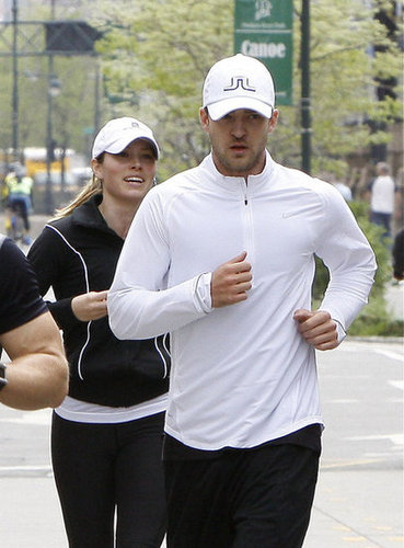 Justin Timberlake and Jessica Biel jogged around NYC together in April 2009.
Justin Timberlake and Jessica Biel jogged around NYC together in April 2009.