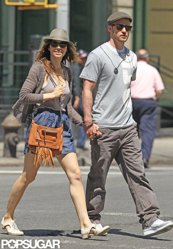 Justin Timberlake and Jessica Biel held hands during a May 2010 stroll in NYC.
Justin Timberlake and Jessica Biel held hands during a May 2010 stroll in NYC.