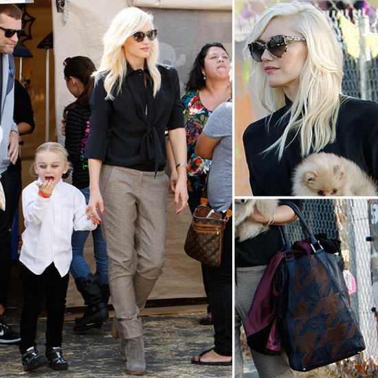 Gwen Stefani Wearing Plaid Pants at Pumpkin Patch