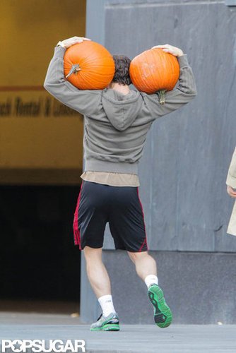 Hugh Dancy carried pumpkins around Toronto.
Hugh Dancy carried pumpkins around Toronto.
