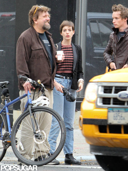 Anne Hathaway and Eddie Redmayne left an NYC recording studio together. Anne Hathaway and Eddie Redmayne left an NYC recording studio together.