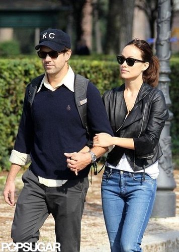 Olivia Wilde and Jason Sudeikis had their arms looped around each other.
Olivia Wilde and Jason Sudeikis had their arms looped around each other.