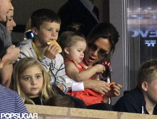 Victoria and Harper Cheer On David With the Ramsays and Russell Brand Victoria and Harper Cheer On David With the Ramsays and Russell Brand