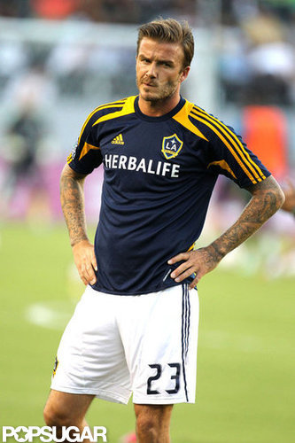 David Beckham played soccer for the LA Galaxy in LA.
David Beckham played soccer for the LA Galaxy in LA.