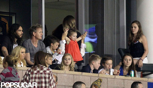 Victoria Beckham and daughter Harper watched the LA Galaxy play in LA.
Victoria Beckham and daughter Harper watched the LA Galaxy play in LA.