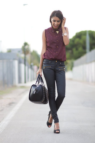 Slick leather bottoms transform a feminine blouse with a tougher, on-trend feel.
Source: Lookbook.nu
Slick leather bottoms transform a feminine blouse with a tougher, on-trend feel.
Source: Lookbook.nu