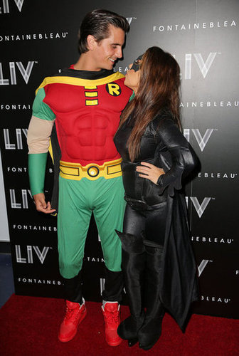 Kourtney Kardashian and Scott Disick went as Batman characters in Miami Wednesday.
Kourtney Kardashian and Scott Disick went as Batman characters in Miami Wednesday.