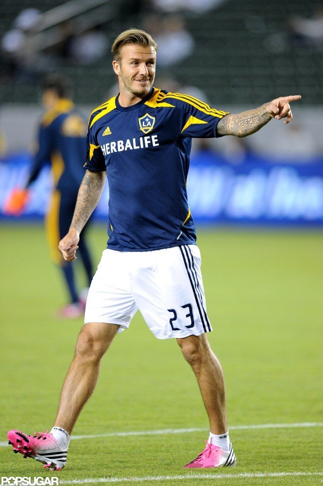 David Beckham playing with the Galaxy. David Beckham playing with the Galaxy.