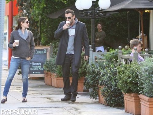 Ben Affleck sipped coffee with Jennifer Garner.
Ben Affleck sipped coffee with Jennifer Garner.