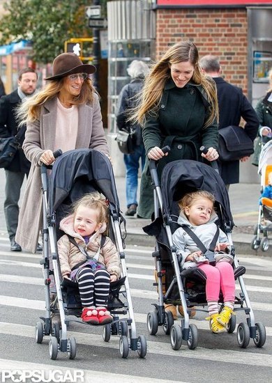 Sarah Jessica Parker and a nanny strolled with Loretta Broderick and Tabitha Broderick.
Sarah Jessica Parker and a nanny strolled with Loretta Broderick and Tabitha Broderick.