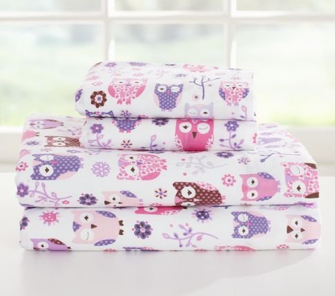 Pottery Barn Kids Sleepy Owl Flannel Sheet Set