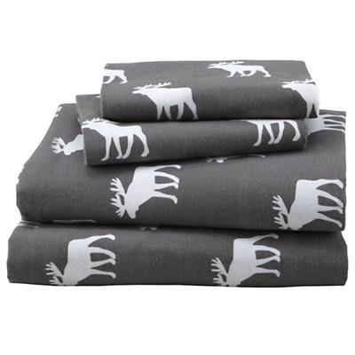Land of Nod Goodnight Moose Flannel Bedding