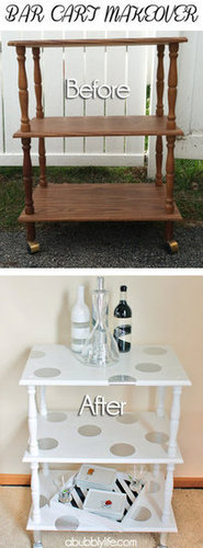 Bar Cart Polka Dot Makeover