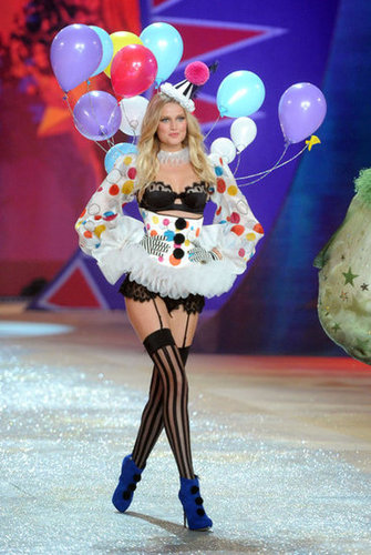 Toni Garrn wore balloons as part of the Victoria's Secret Fashion Show.
Toni Garrn wore balloons as part of the Victoria's Secret Fashion Show.