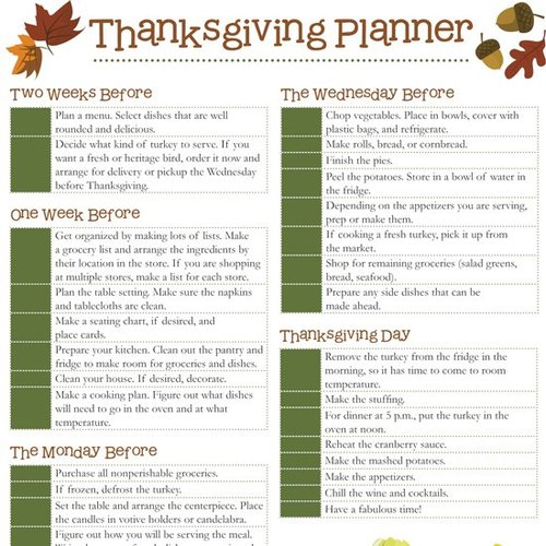 Free Thanksgiving Planner and Organizer