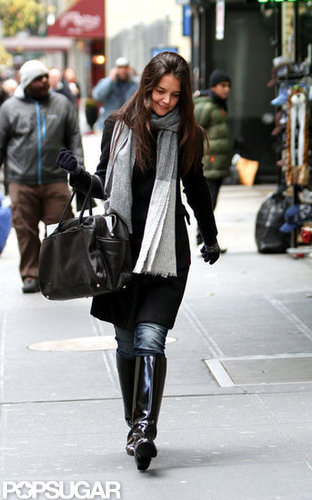 Katie Holmes wore knee high boots for a walk in NYC.
Katie Holmes wore knee high boots for a walk in NYC.