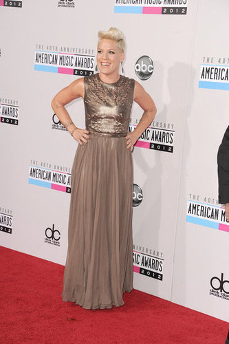 Pink had her hands on her hips on the red carpet.
Pink had her hands on her hips on the red carpet.
