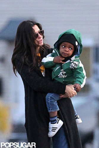 Sandra Bullock held son Louis Bullock in New Orleans.
Sandra Bullock held son Louis Bullock in New Orleans.