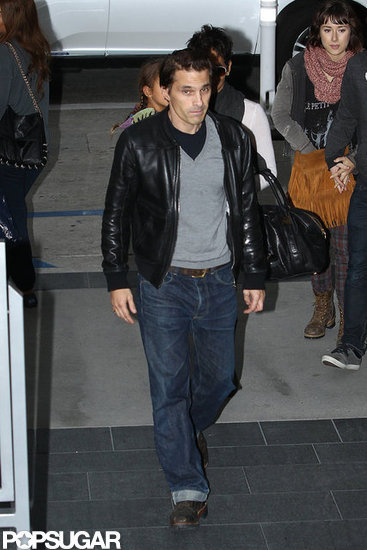 Olivier Martinez wore a gray sweater under a leather jacket for a movie date with Halle Berry and her daughter, Nahla Aubry, in LA.
Olivier Martinez wore a gray sweater under a leather jacket for a movie date with Halle Berry and her daughter, Nahla Aubry, in LA.