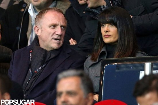 Salma Hayek and Francois-Henri Pinault chatted while watching the game.
Salma Hayek and Francois-Henri Pinault chatted while watching the game.