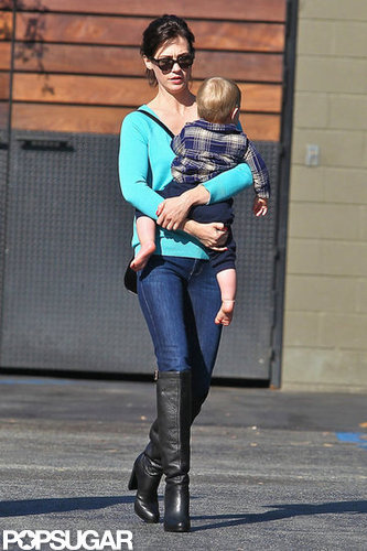 January Jones Steps Out With Xander and New Brunette Locks January Jones Steps Out With Xander and New Brunette Locks