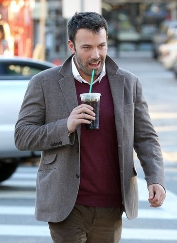 Ben Affleck crossed the street while sipping his drink.
Ben Affleck crossed the street while sipping his drink.