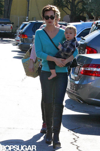 January Jones Steps Out With Xander and New Brunette Locks January Jones Steps Out With Xander and New Brunette Locks