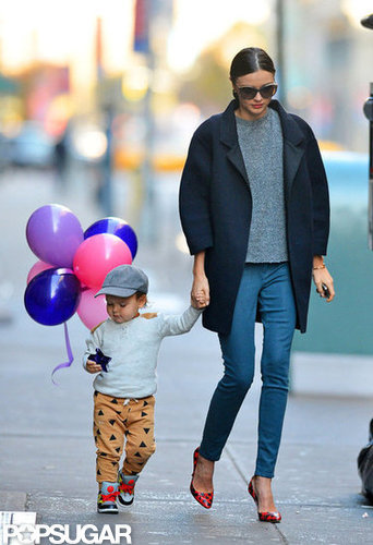 Miranda Kerr held Flynn Bloom's hand for a walk in NYC.
Miranda Kerr held Flynn Bloom's hand for a walk in NYC.