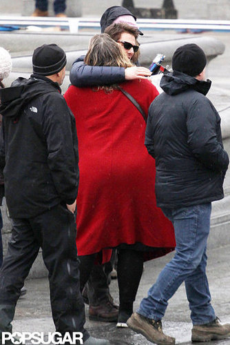 Tom Cruise got a hug on his London set.
Tom Cruise got a hug on his London set.