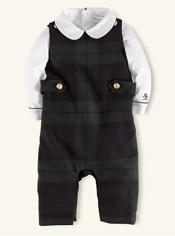 Ralph Lauren Blackwatch Plaid Overall Set