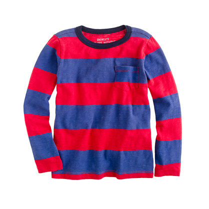 J.Crew Boys' Long-Sleeved Ringer Tee in Wide Stripe J.Crew Boys' Long-Sleeved Ringer Tee in Wide Stripe