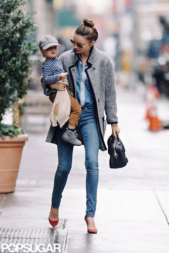 Miranda Kerr wore an Isabel Marant sweater while out with Flynn.
Miranda Kerr wore an Isabel Marant sweater while out with Flynn.