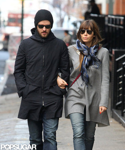 Justin Timberlake and Jessica Biel bundled up in NYC for the holidays, strolling side by side in December 2012.
Justin Timberlake and Jessica Biel bundled up in NYC for the holidays, strolling side by side in December 2012.