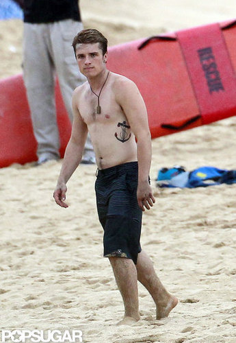 Josh Hutcherson was shirtless on the beach.
Josh Hutcherson was shirtless on the beach.