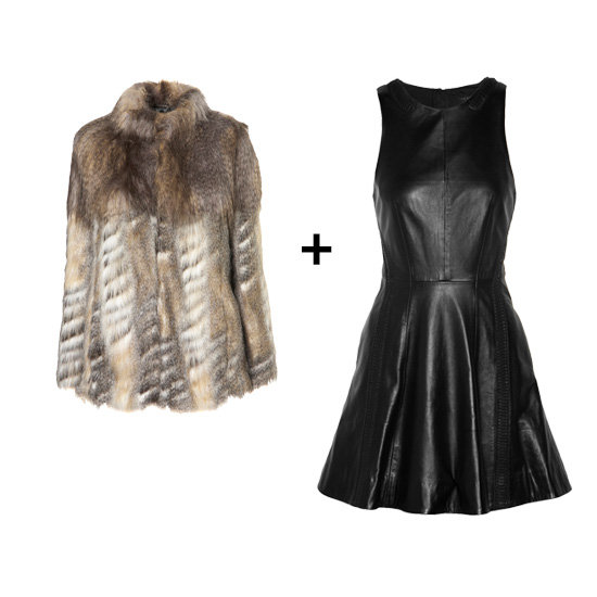 Fur Jacket + Leather Dress Fur Jacket + Leather Dress