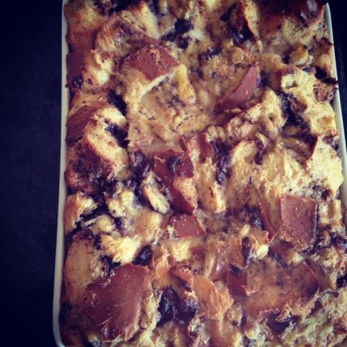 Nutella Banana Brioche Bread Pudding