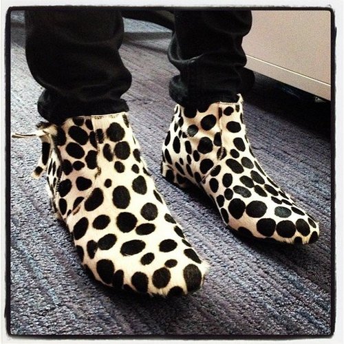 How adorable are intern Bry's pony-hair boots!?
How adorable are intern Bry's pony-hair boots!?